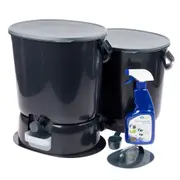 Skaza 15.3L Bokashi Organko Essential Set with Base - 2 PK - Black
