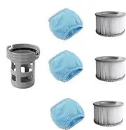 Huvqianu Spa Filter Replacement Cartridge - 3X Hot Tub Filter Holder With Protective Mesh - Swimming Tube Replacement Element With Protective Mesh For Inflatable Tank