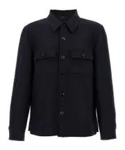 button-down flap-pocket shirt jacket IT52,IT50,IT48 Blue