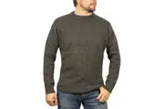 Mens 100% Shetland Ragg Wool Round Neck Knit Jumper Pullover Crew Sweater - Charcoal (29)