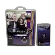 Vivitar ViviCam F128 14.1MP Digital Camera - Purple with SDHC Class 6 4GB