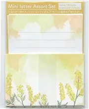 Pine Book s404013 Mini Letter, All Different Pattern, Yellow, 4.2 x 3.3 inches (10.8 x 8.5 cm)