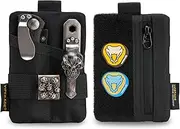 VE15 Small EDC Pouch, Pocket Organizer, EDC Pocket Pouch with DIY Patches Area, EDC Pocket Organizer Wallet for Cards, Small Tool Pouch for EDC Gears