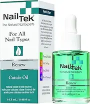 Nail Tek Renew Natural Cuticle Oil with Tea Tree, 0.5 Fluid Ounce, Black