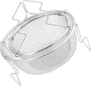 Pcs French Fries Basket Folding Handle Oil Draining Snack Basket Draining for Chicken Wings