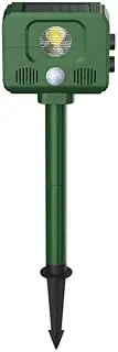 Ultrasonic Cat Deterrent, 4 Modes, Solar Powered and Flash Against USB Charging, Marten Deterrent, PIR Motion Sensor with 10 m Range, Effective Against Cats, Dogs, Birds, Martens, Rats