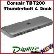 Corsair TBT200 Thunderbolt 4 Dock Up to 96W Powr,USB-A, USB-C,2.5G RJ45, 3.5mm