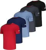 Zoofly 3/5 Pack Men's T Shirts Gym T Shirts for Men Running Shirts Dry Fit Workout Shirts Training Shirts Exercise T Shirts