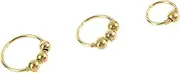 [WOFASHPURET] Nose Stud Earring 3pcs Nose Ring Set Beads Nose Hoop Studs Nose Piercing Jewelry 6mm-10mm Fashion Accessory for Women for Parties