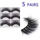 Fake Eyelashes 3D Long Thick Natural False Eye Lashes Set Mink Makeup 5 Pairs