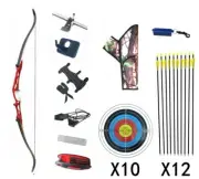 Archery Recurve Bow Set Q102 Takedown 68 Inch Target & Hunting Shoot RH Package