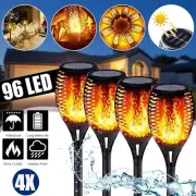 LED Flame Solar Flickering Torch Path Light Dancing Garden Lantern Lamp Landscap
