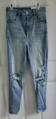 American Eagle Curvy Highest Rise Jegging Next Level Stretch Distressed 2 R NWT