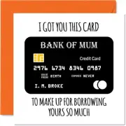 Funny Birthday Cards for Mum - Bank of Mum - Joke Happy Birthday Card for Mum