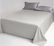 Flat Sheet Single/Twin Queen King Size Bed Soft 100% Long Staple Cotton Top Sheets 500TC Sateen Soft and Breathable Hotel Luxury Bedding Bed Sheets(Grey(Gray),160x245cm-70x96 in)