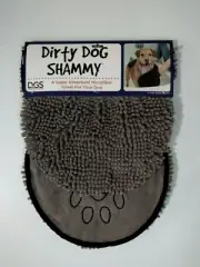 Dog Gone Smart Dirty Dog Shammy Super Absorbent Microfiber Towel Gray NEW