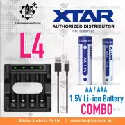 XTAR L4 4 slot Charger w/ AA AAA 1.5V Lithium Battery USB Type-C combination