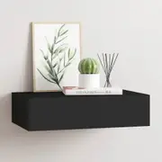 vidaXL Wall-mounted Drawer Shelf Black 40x23.5x10cm MDF