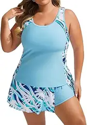 [Hanna Nikole] Tankini Women's Tummy Control Swimwear Set Tummy Control Tummy Control Swimwear Swimsuit with Flowers