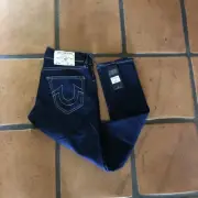 TRUE RELIGION MEN’S GENO SN RELAXED SLIM JEANS SZ W28 DARK BLUE NWT ELEGANT