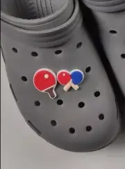 Table Tennis Croc Charms Pins Badges Shoe Jibbitz Charms For Crocs Shoes