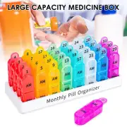 31 Days Pill Box Dispenser Medicine AM/PM Medication Pill Organiser Monthly Case