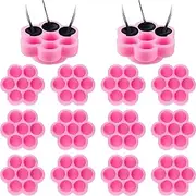 200 Pieces Flower Shape Glue Cup Lash Glue Holder Eyelash Extension Glue Holder Flower Eyelash Glue Cup Eyelash Glue Pallet Grafting Eyelash Glue Cup False for Women Girls Eyelash Extension Supply