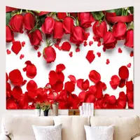 在飛比找蝦皮購物優惠-情人節玫瑰挂毯 INS北歐網紅挂布  多種可選壁毯 酒吧餐廳