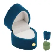 Ring Box Heart Shape Exquisite Romantic Small Flannel Ring Case for Proposal