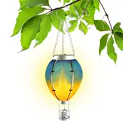 Hot Air Balloon Solar Lantern with Flickering Flame Light Solar Hanging Light