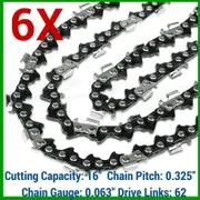 6x Chainsaw Chains for 16in Bar Suits STIHL 62DL