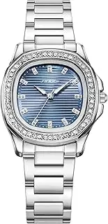 [Generic] Women's Square Watch – Nautilus Style, Luminous Dial, 30M Waterproof, Japanese Quartz Movement, Stainless Steel Ban
