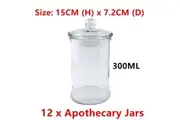12 x Apothecary Glass Jar Medium Candle Making Wax Wedding Snack Candy Craft Soy