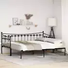Daybed with Trundle without Mattress Black 92x187 cm Single Metal vidaXL