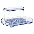 2 Tier Turntable Tray Refrigerator Spinner Storage Rack Save Space Organizer US