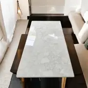 48"x24" White Quartz Stone Center Sofa Dining Table Crystal Healing Gemstone