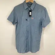 Men’s Travis Mathew Eagle Pride Short Sleeved Button Front Shirt - NEW