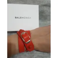 在飛比找蝦皮購物優惠-balenciaga巴黎世家窄版三圈真皮手環