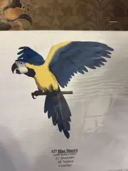 Jan Dresser Mural Stencil LARGE #327 Blue Macaw 21" X 18"