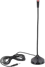 QANYEGN Gooseneck Wired Microphone Black, 360 Degrees Pick Up Desktop Gooseneck Microphone, Portable Microphone for Karaoke Conference Recording (3.5mm)