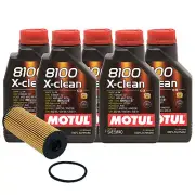 5L Motul 8100 X-CLEAN 5W40 Wix Filter Motor Oil Change Kit API SN