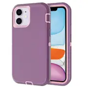 For Apple iPhone 11 Case Drop Resistant Defender Tradies Heavy Duty Rugged Shockproof Tough Cover (Purple)