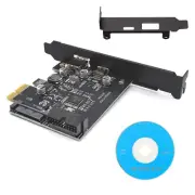 PCI-E to USB 3.2 Gen1 5Gbps 19PIN Expansion Card Adapter 2-Port Type C & Type A