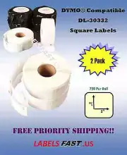 DYMO® XL Compatible 30332 Thermal Square Labels White 2 Rolls Multipurpose 30332