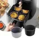Egg Poacher Silicone Cup 4pc Set Microwave & Stovetop Boiler Safe Poached Eggs
