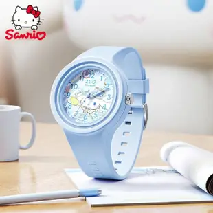 【SANRIO 三麗鷗】凱蒂貓美樂蒂大耳狗果凍錶帶夜光石英錶(兒童 學生 手錶)