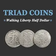 ZQION Enjoyer Triad Coins (Walking Liberty Half Dollar) Magic Trick Coins Gimmick Produce Vanish Change Three Coin Magia Close Up Magic Illusion