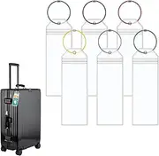 [Ruinous] Cruise Luggage Tag Holder, 6 Pcs Cruise Essentials, Cruise Luggage Tags for Royal Caribbean, Carnival, NCL, Princess, MSC Cruise Ships, Waterproof Clear Luggage Tags Holder with Ring Buckle