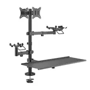 Brateck POS Mounting Solution For Dual Screens (with keyboard tray), Fit Screen Size:17'-32'm, Weight Capacity (per screen): 9kg PMM-02LD