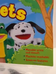 Lakeshore Learning White Black Dalmatian Hand Puppet Plush Toy 7.5" Pretend Play